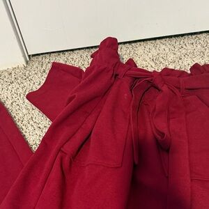 Red Tie-Waist Pants